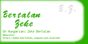 bertalan zeke business card